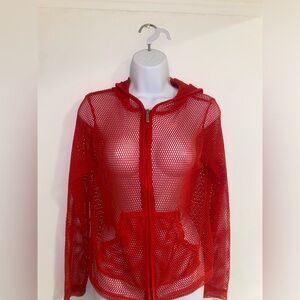 Red Fish Net Sweater
